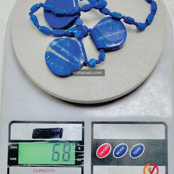 Blue Lapis Necklace, Handmade Gemstone Beaded Necklace, Natural Lapis Lazuli - Picture 11 of 13